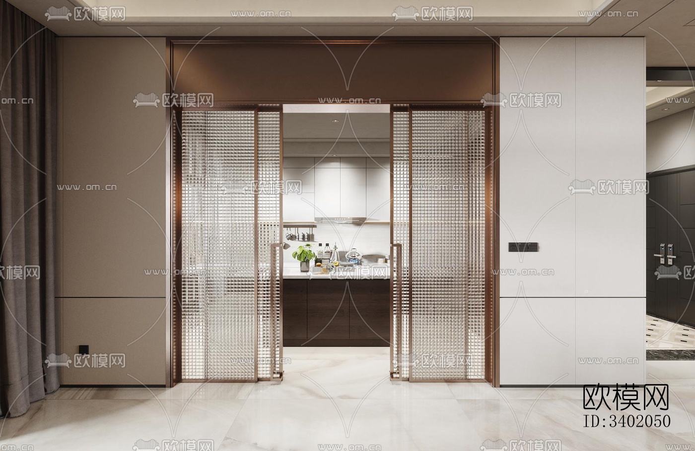 现代大平层效果图下载（渲染图5）