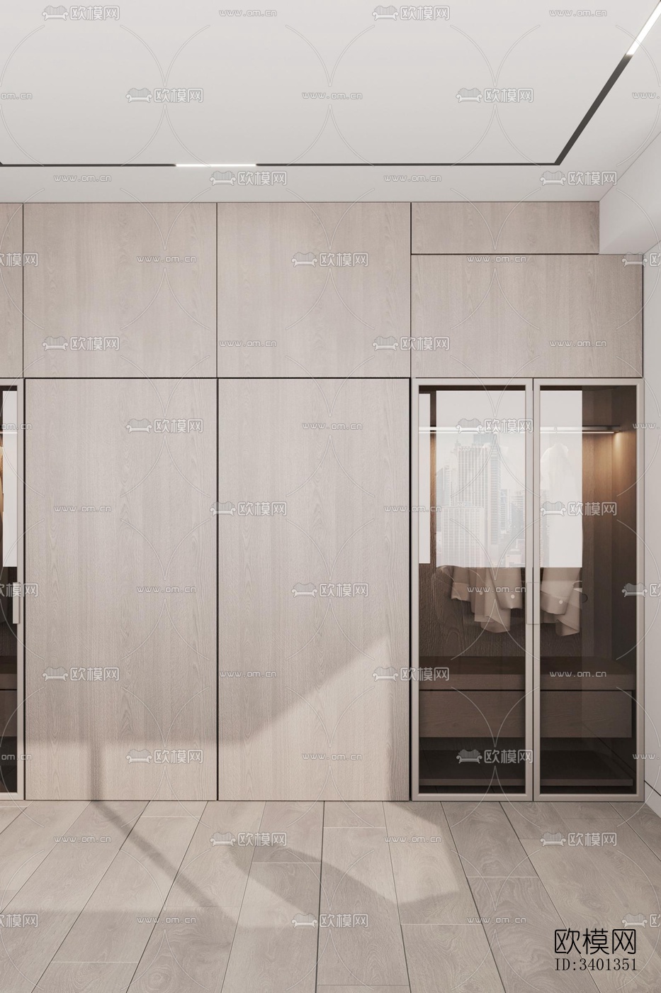 现代大平层效果图下载（渲染图6）