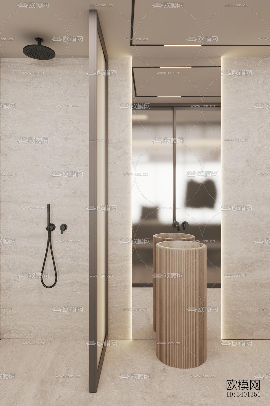 现代大平层效果图下载（渲染图13）