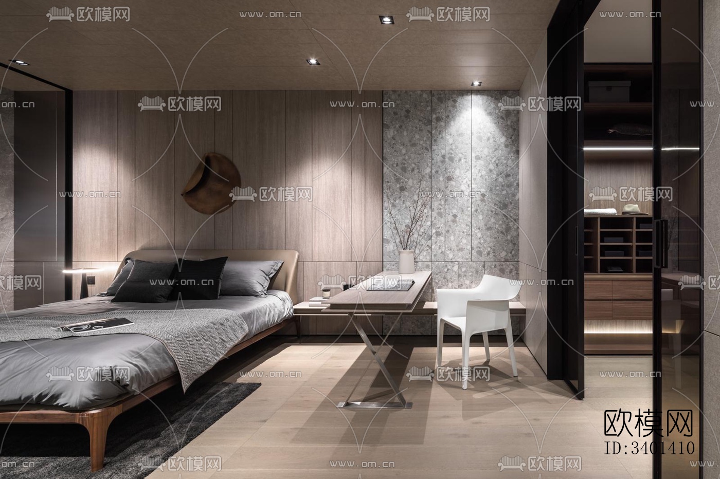 现代大平层效果图下载（渲染图9）