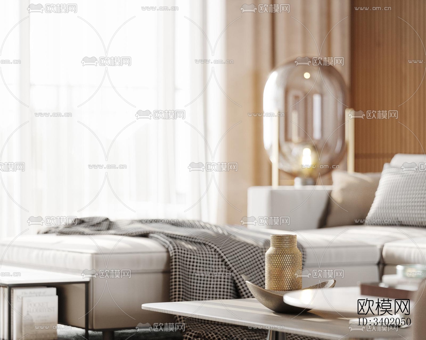 现代大平层效果图下载（渲染图9）