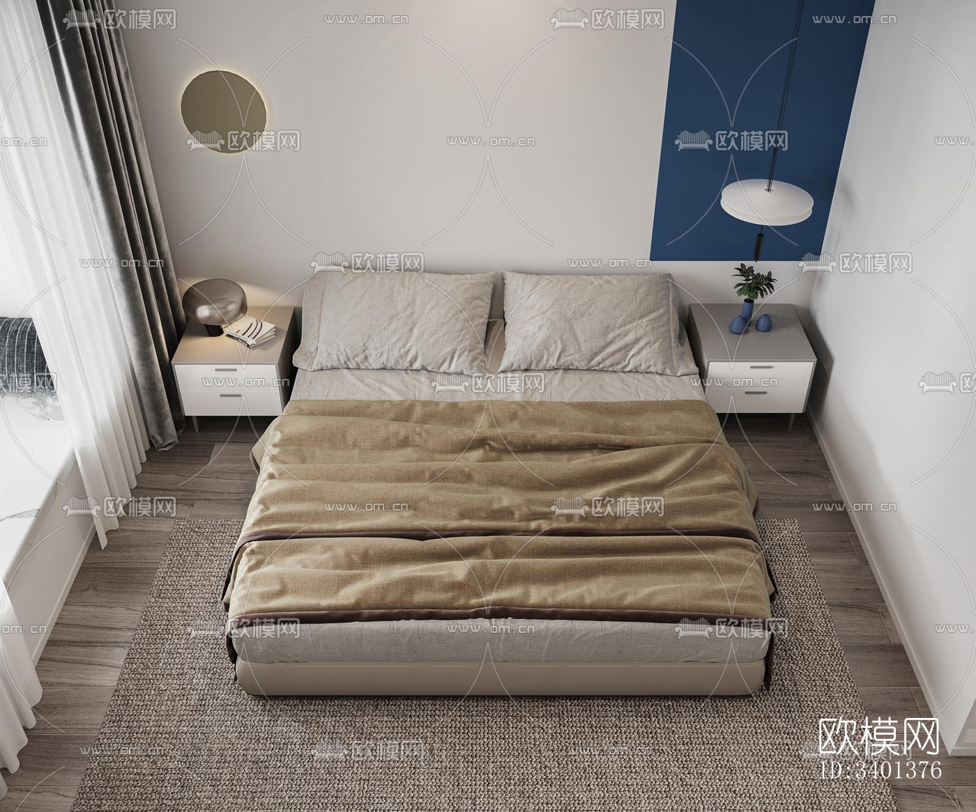 现代大平层效果图下载（渲染图7）