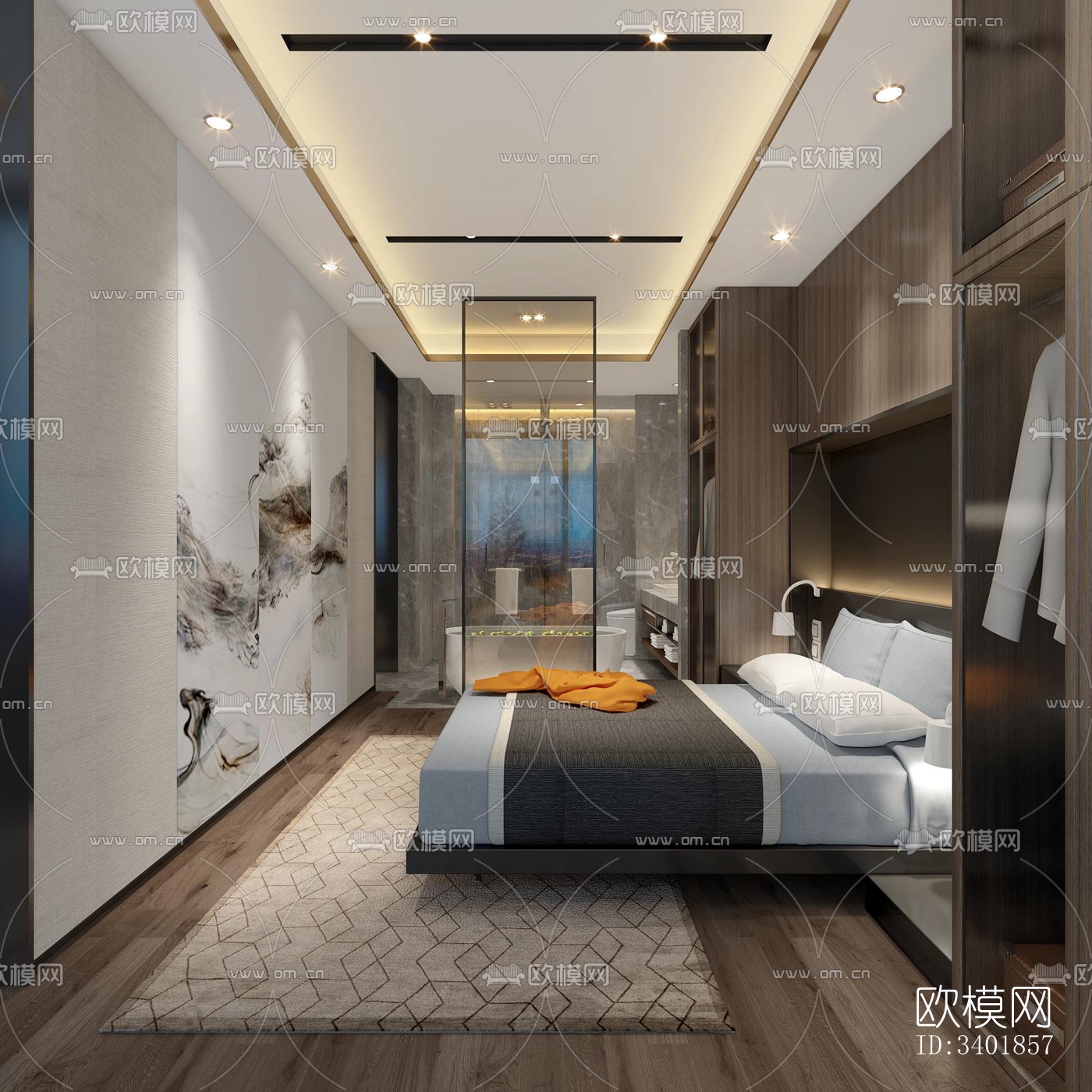 现代大平层效果图下载（渲染图17）