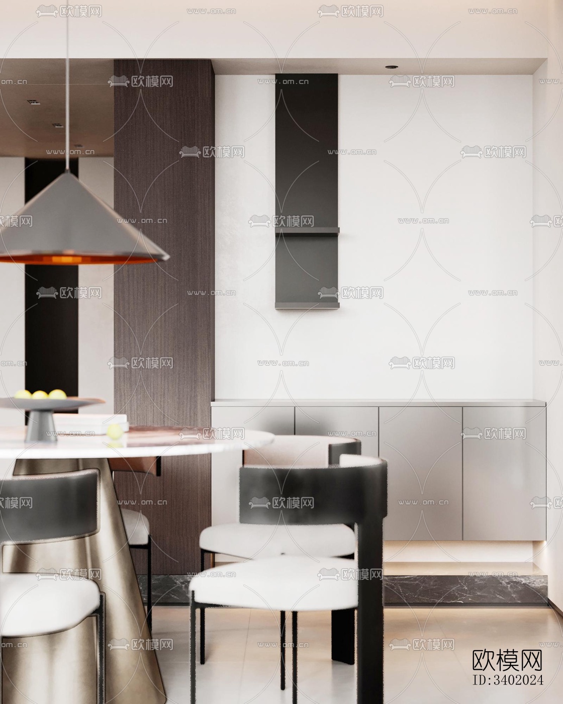 现代大平层效果图下载（渲染图11）