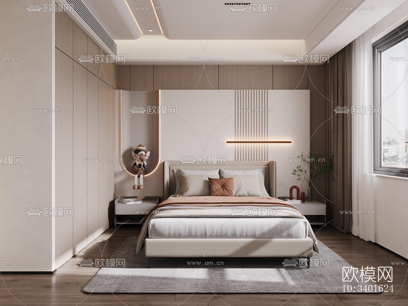 现代大平层效果图下载（渲染图8）