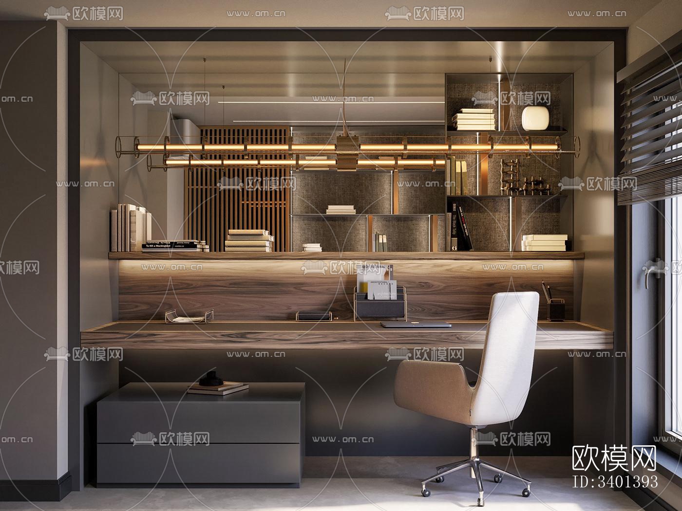 现代大平层效果图下载（渲染图14）