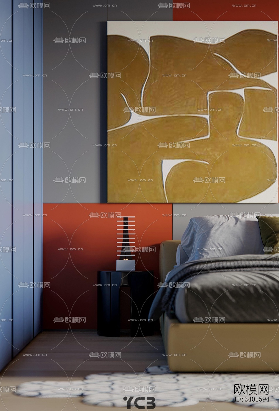 现代大平层效果图下载（渲染图12）