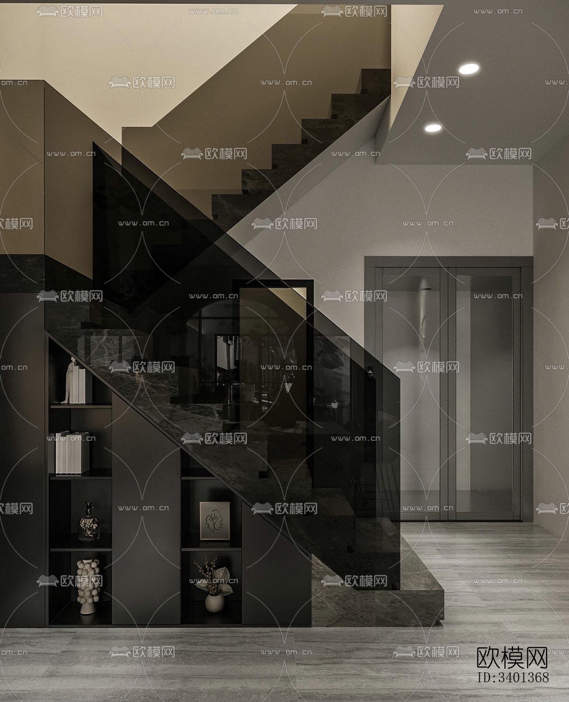 现代大平层效果图下载（渲染图16）