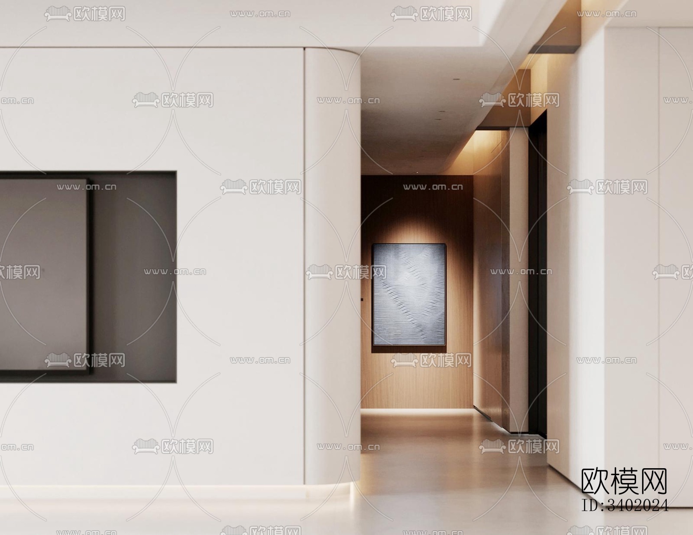 现代大平层效果图下载（渲染图5）