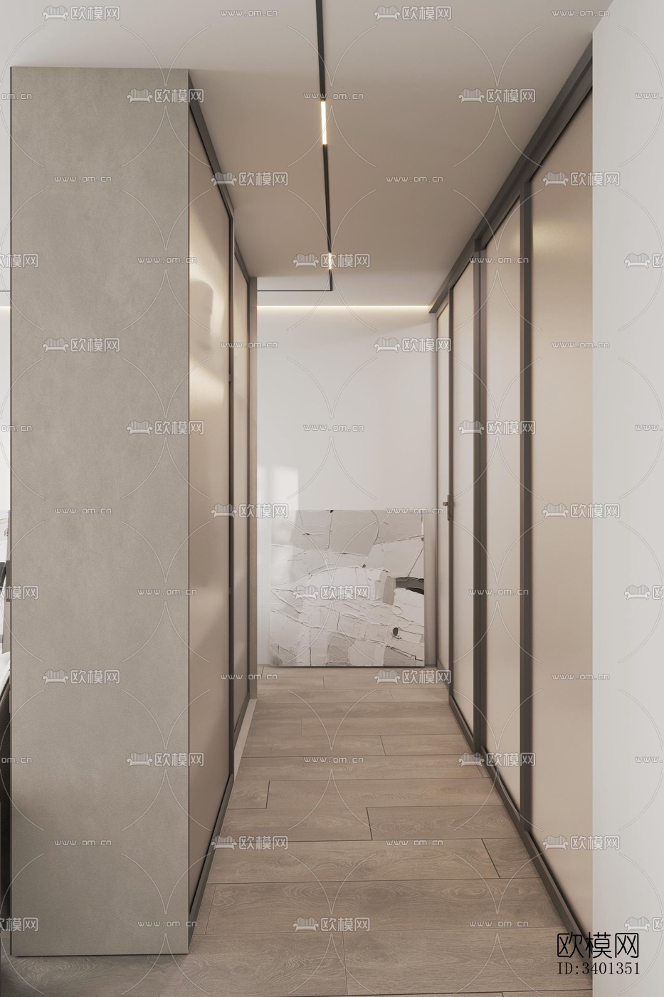 现代大平层效果图下载（渲染图15）