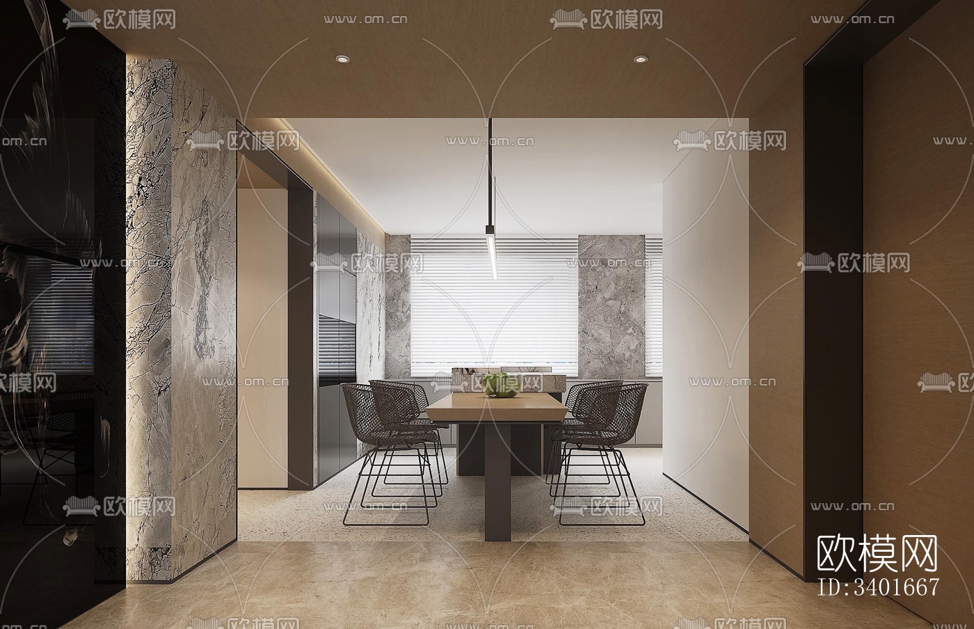 现代大平层效果图下载（渲染图11）