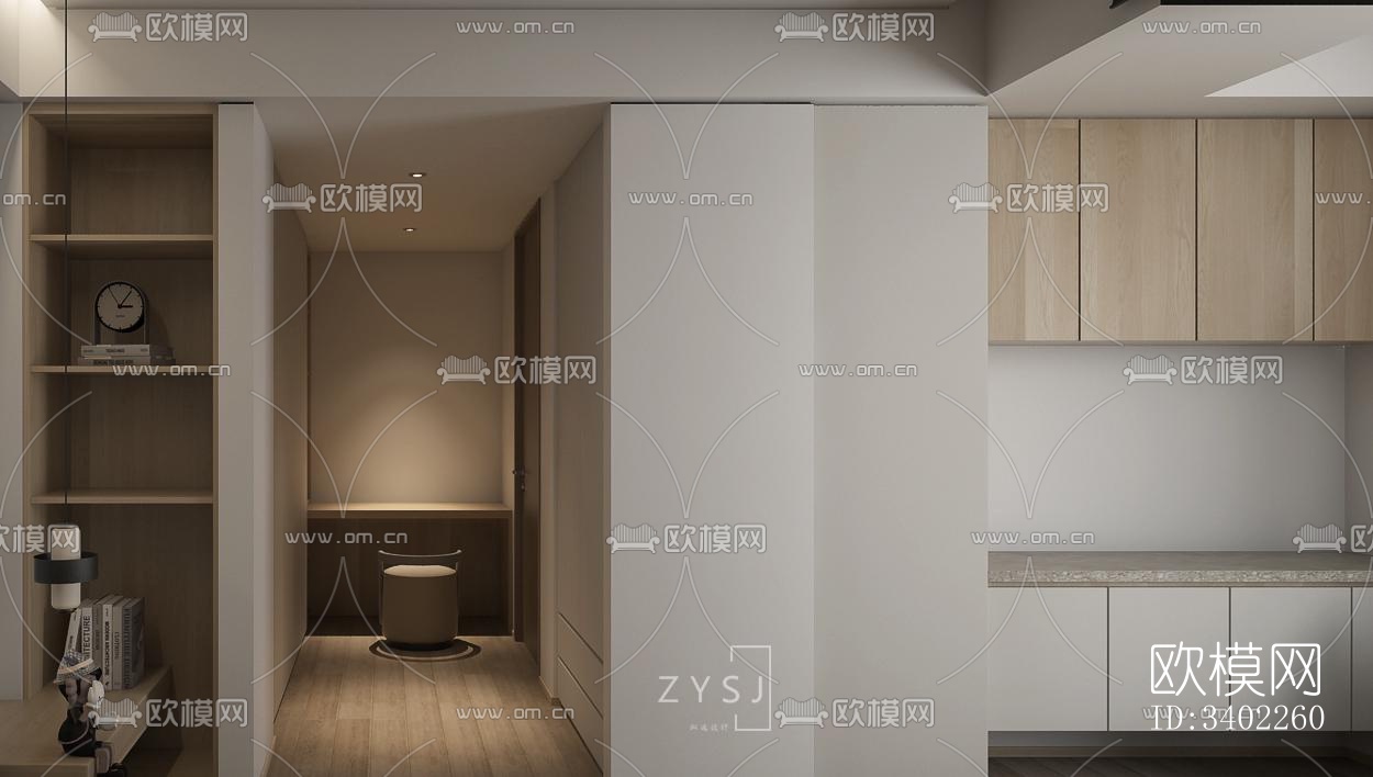 现代大平层效果图下载（渲染图8）