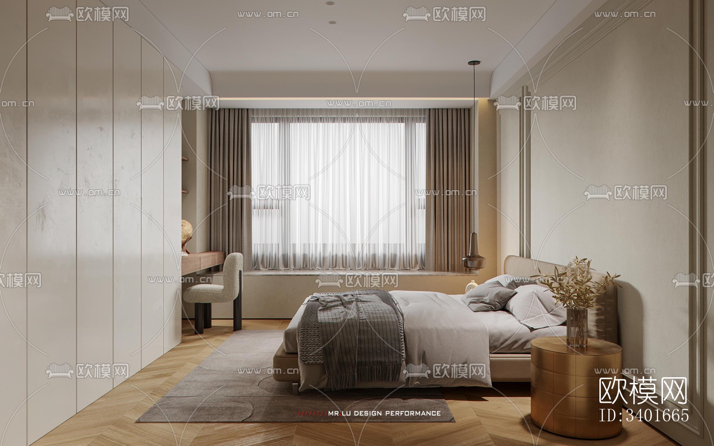 现代大平层效果图下载（渲染图7）