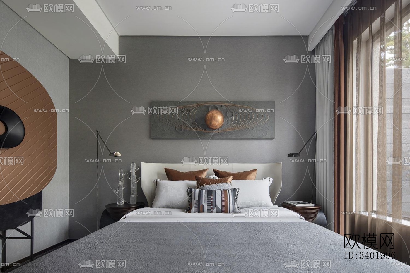 现代大平层效果图下载（渲染图11）