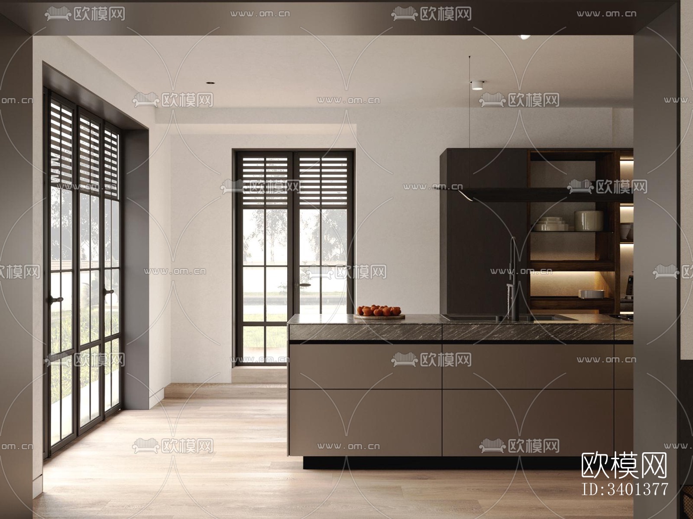 现代大平层效果图下载（渲染图11）