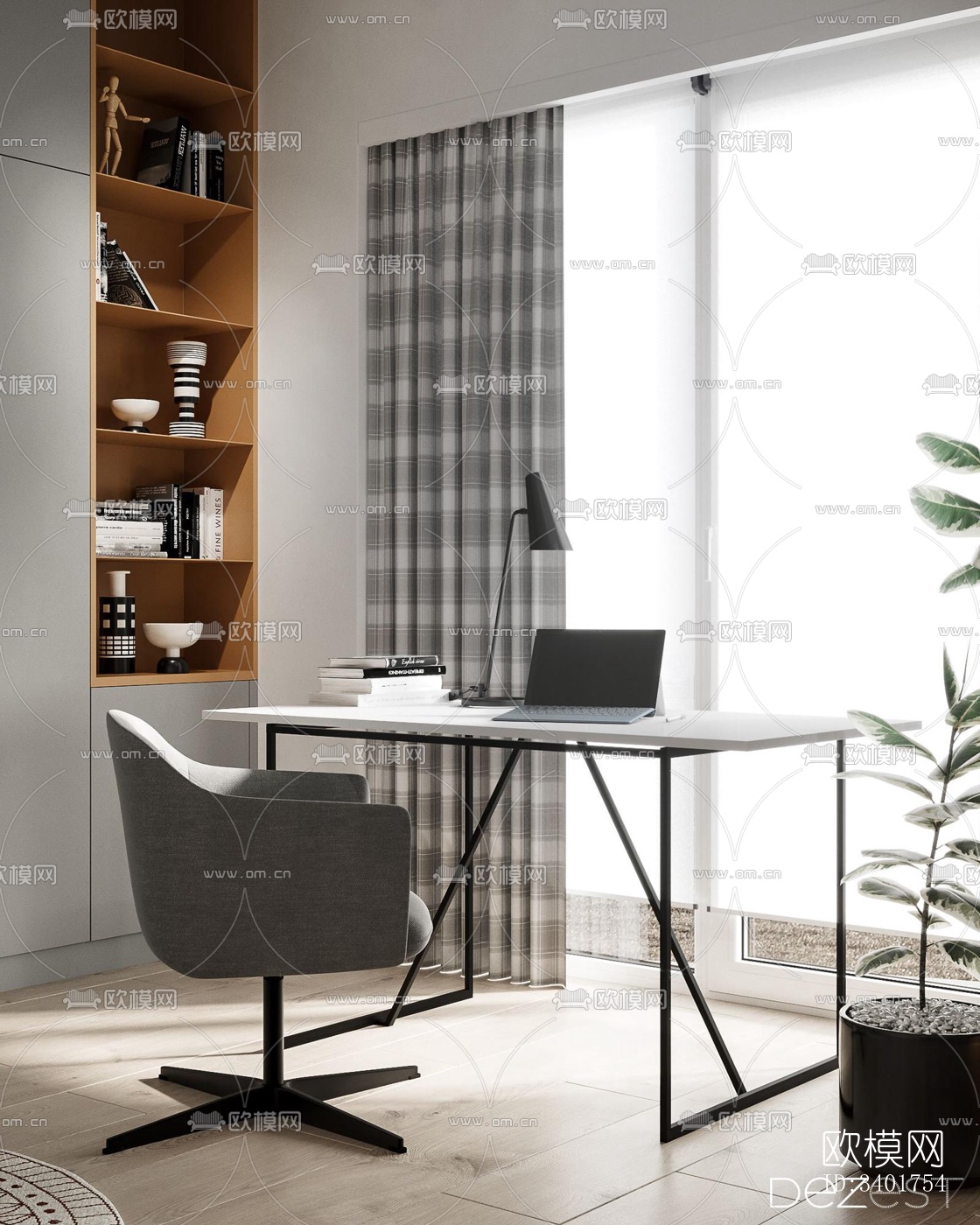 现代大平层效果图下载（渲染图12）