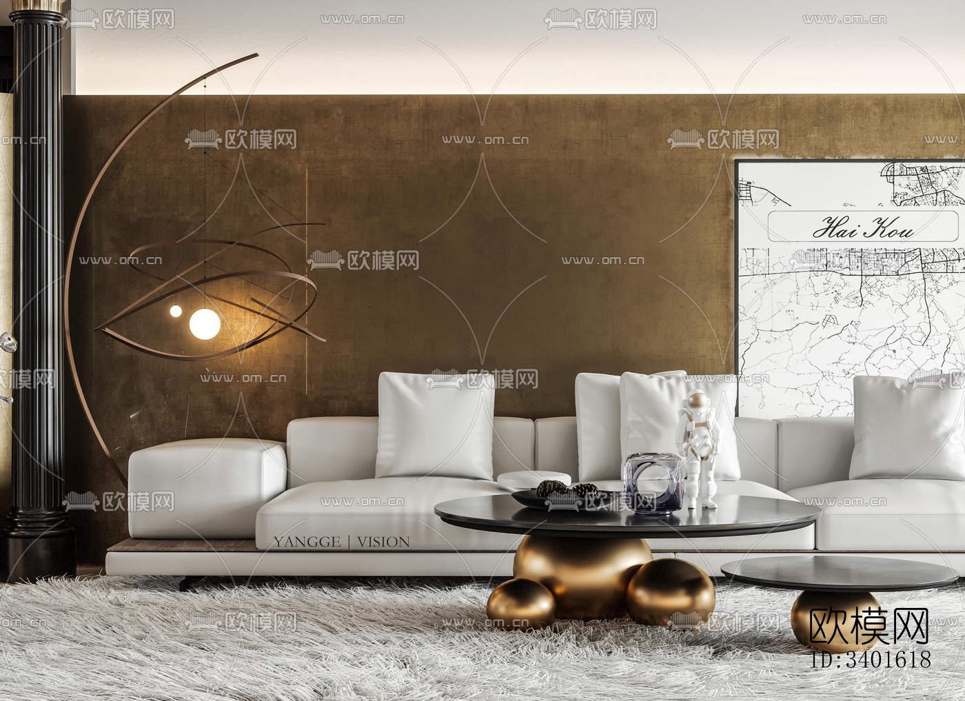 现代大平层效果图下载（渲染图17）