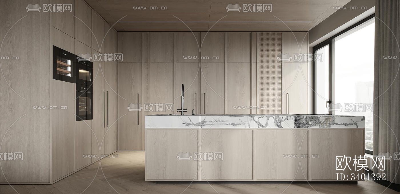 现代大平层效果图下载（渲染图4）