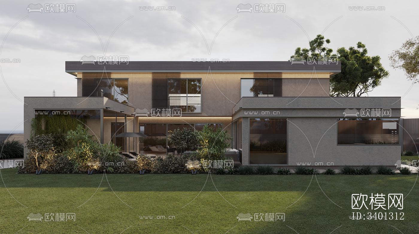 现代别墅效果图下载（渲染图1）