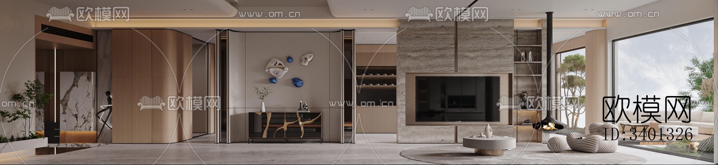 现代别墅效果图下载（渲染图1）