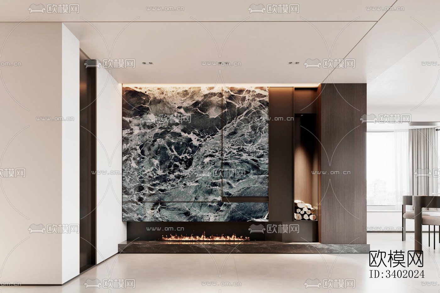 现代大平层效果图下载（渲染图17）