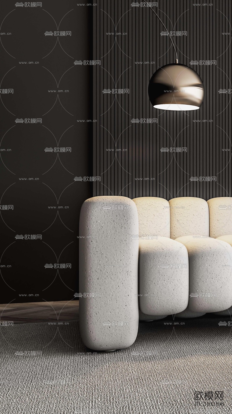 现代大平层效果图下载（渲染图3）