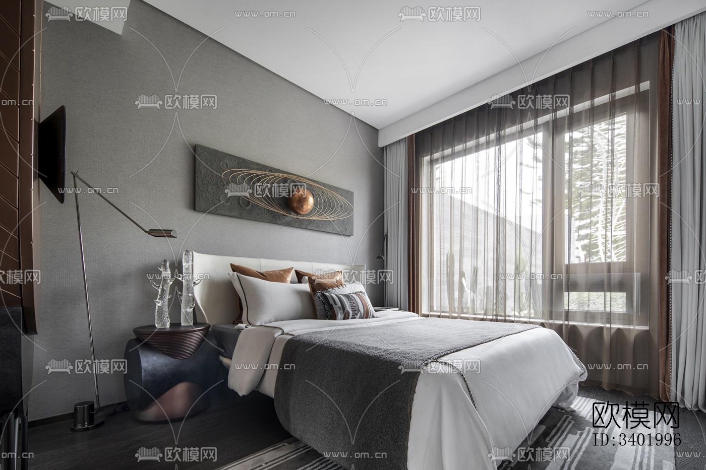 现代大平层效果图下载（渲染图10）