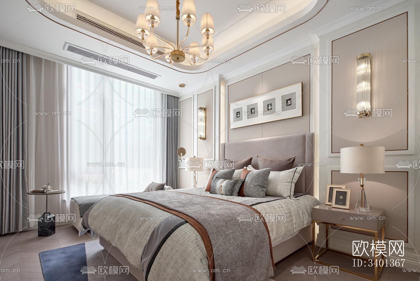 现代大平层效果图下载（渲染图7）