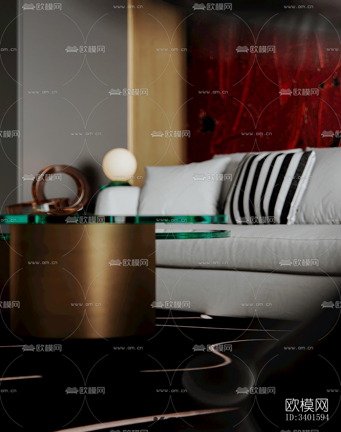 现代大平层效果图下载（渲染图9）