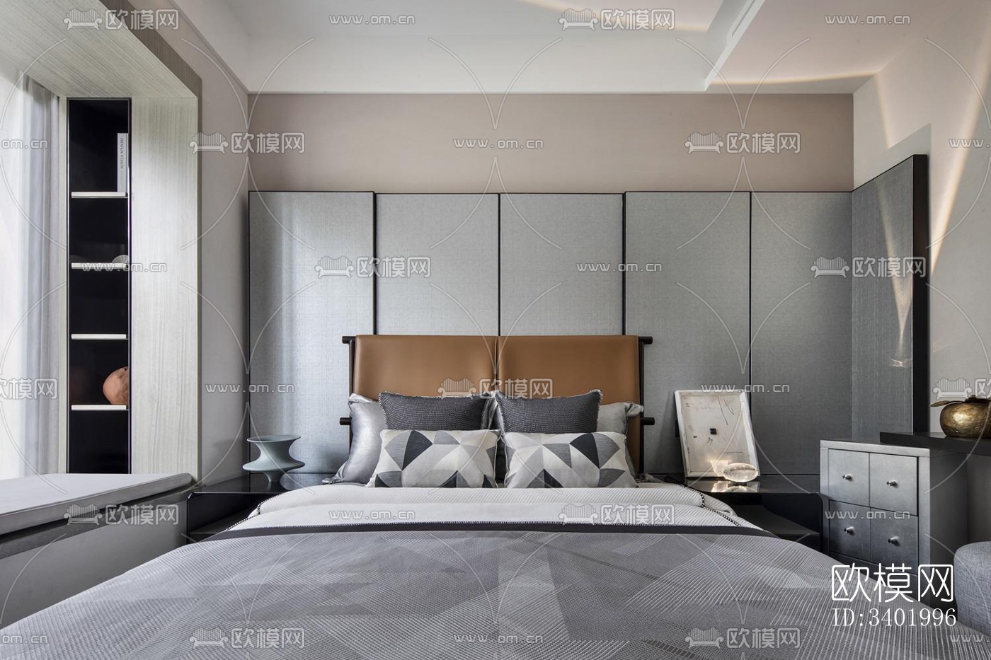 现代大平层效果图下载（渲染图3）