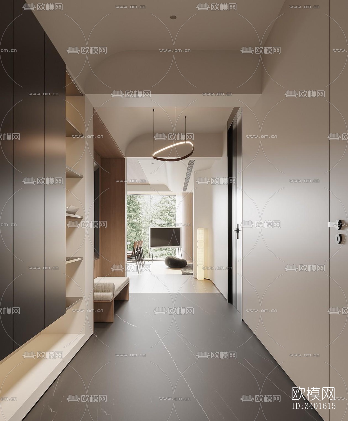 现代大平层效果图下载（渲染图10）