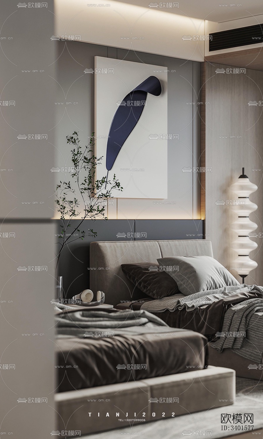 现代大平层效果图下载（渲染图4）