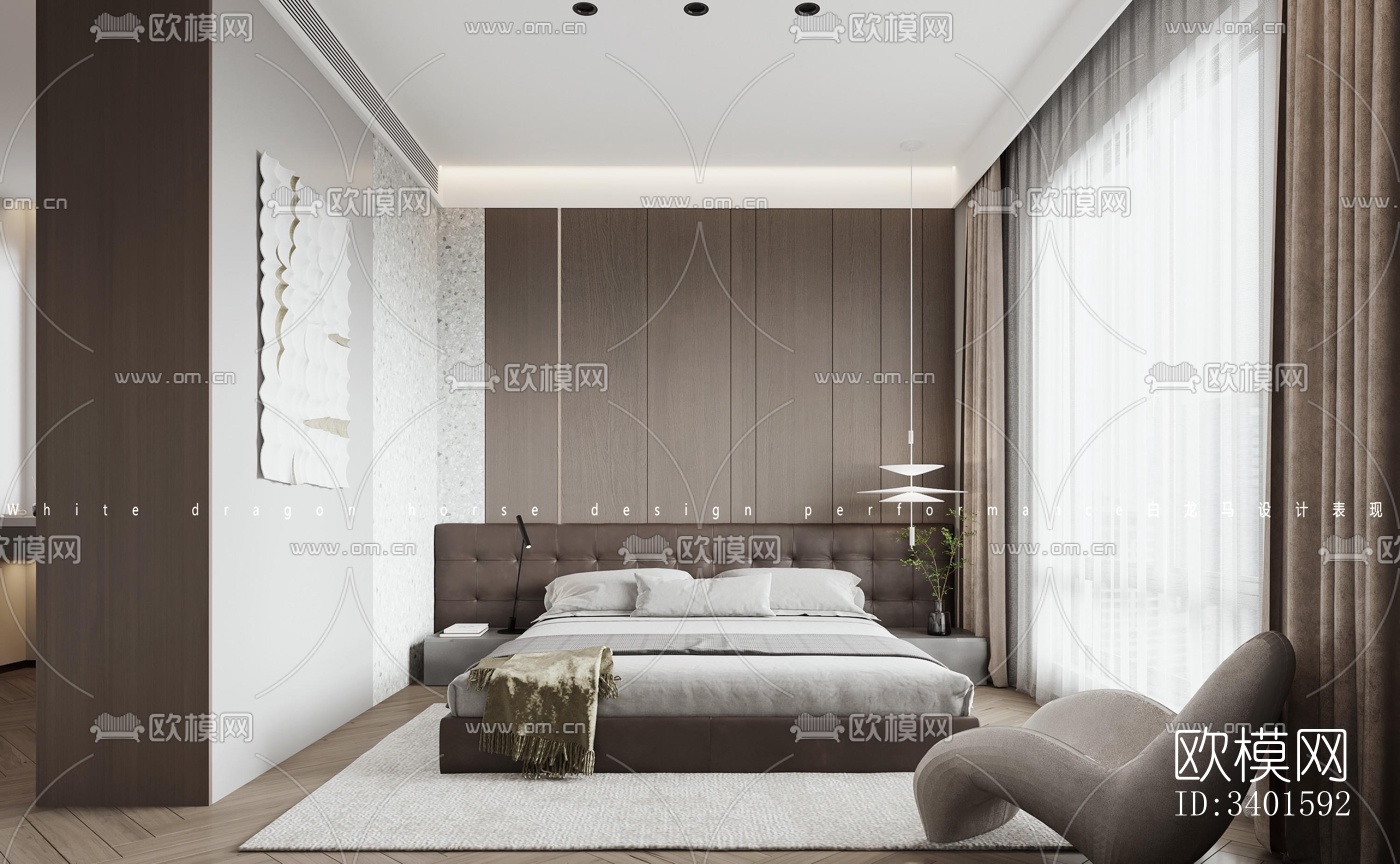 现代大平层效果图下载（渲染图7）