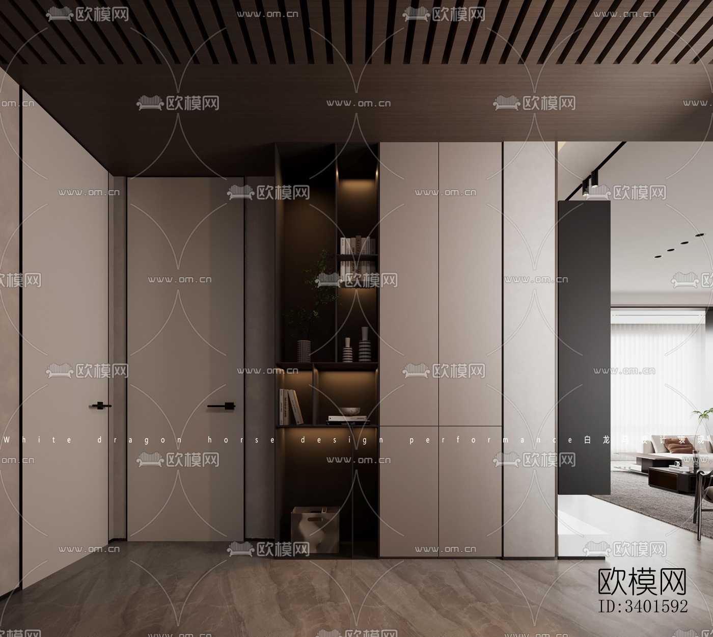 现代大平层效果图下载（渲染图5）