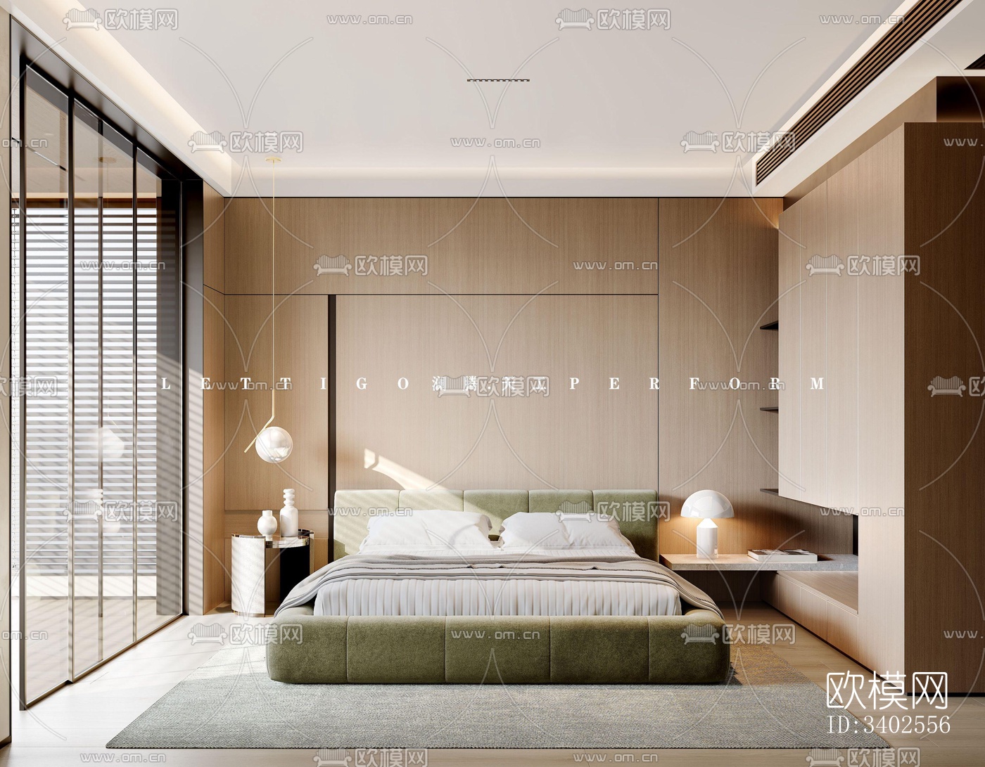 现代大平层效果图下载（渲染图8）