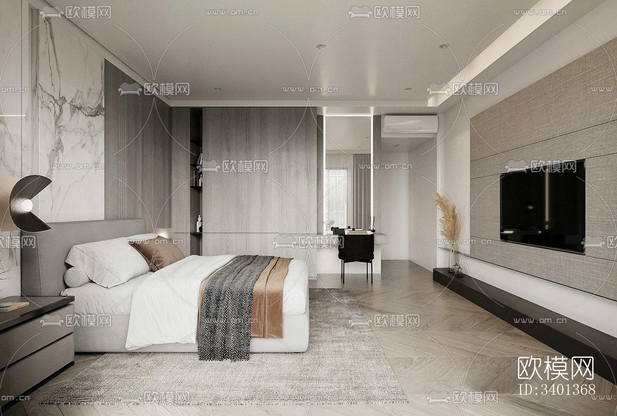 现代大平层效果图下载（渲染图6）