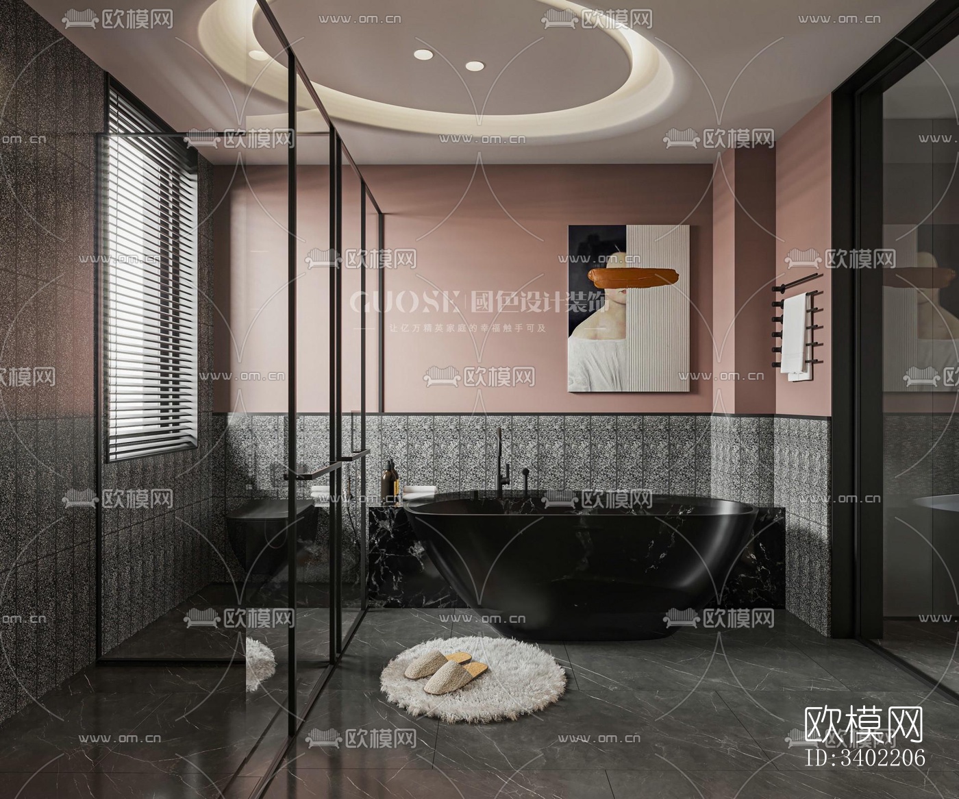 现代大平层效果图下载（渲染图8）