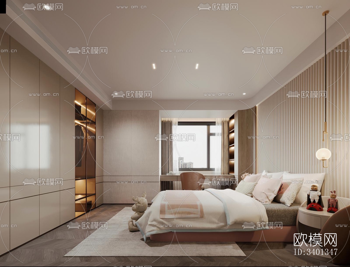 现代大平层效果图下载（渲染图9）