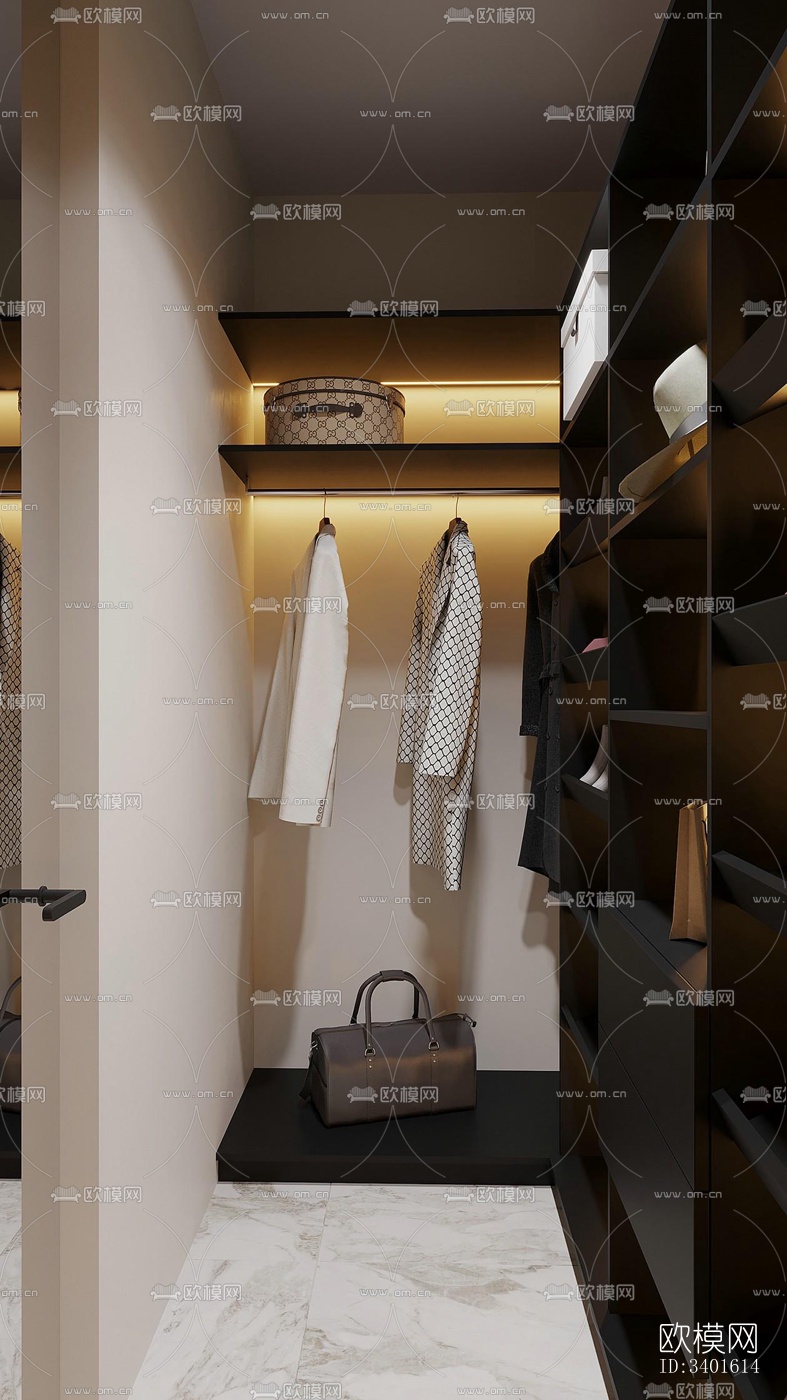 现代大平层效果图下载（渲染图3）