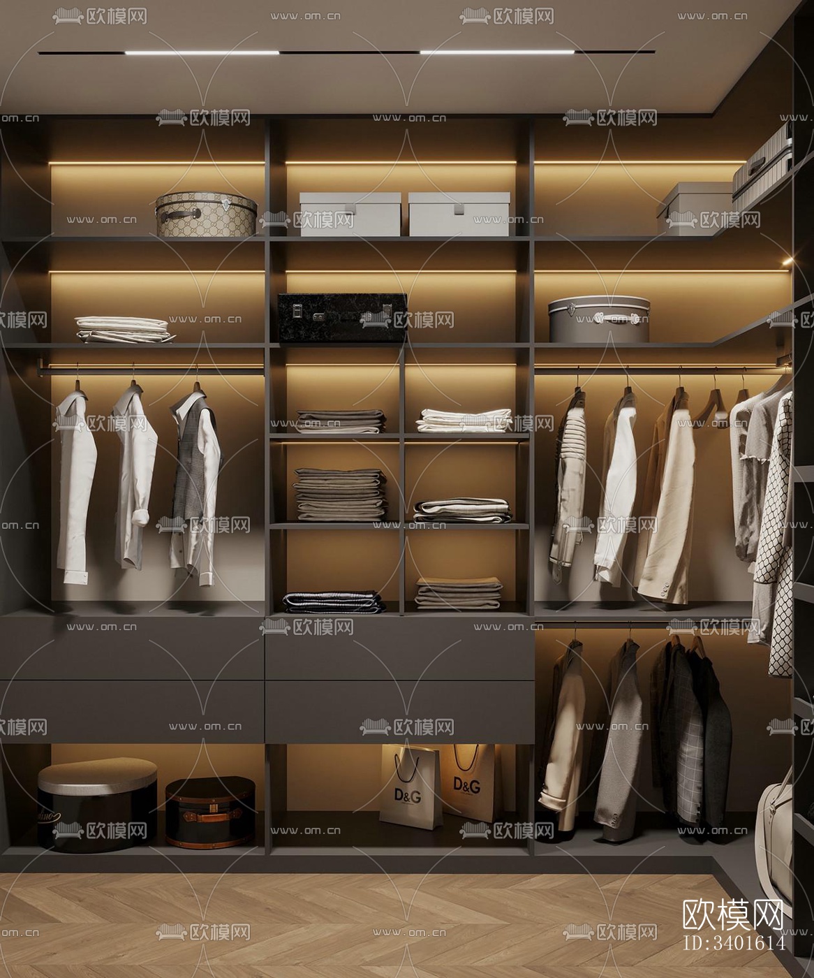 现代大平层效果图下载（渲染图9）