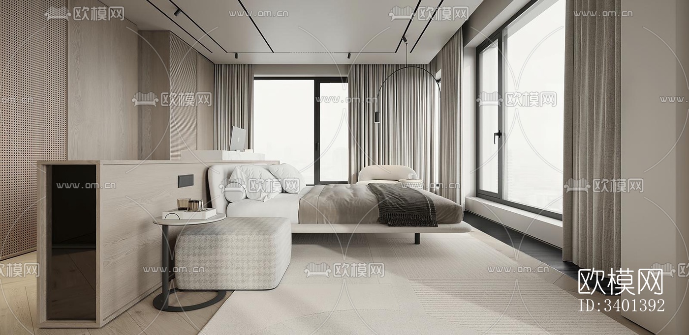 现代大平层效果图下载（渲染图15）