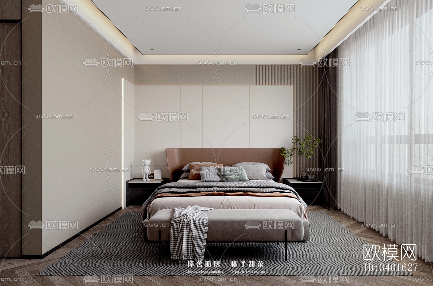 现代大平层效果图下载（渲染图10）