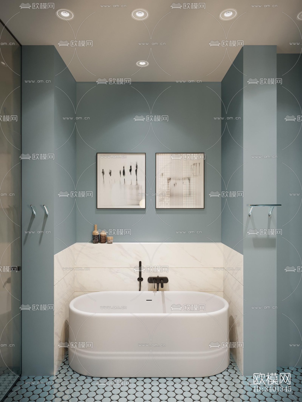 现代大平层效果图下载（渲染图10）