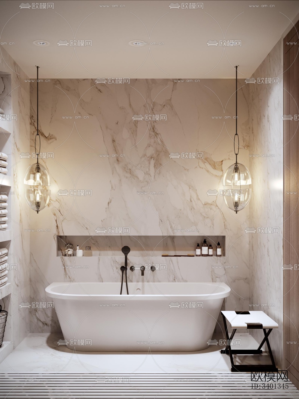 现代大平层效果图下载（渲染图7）