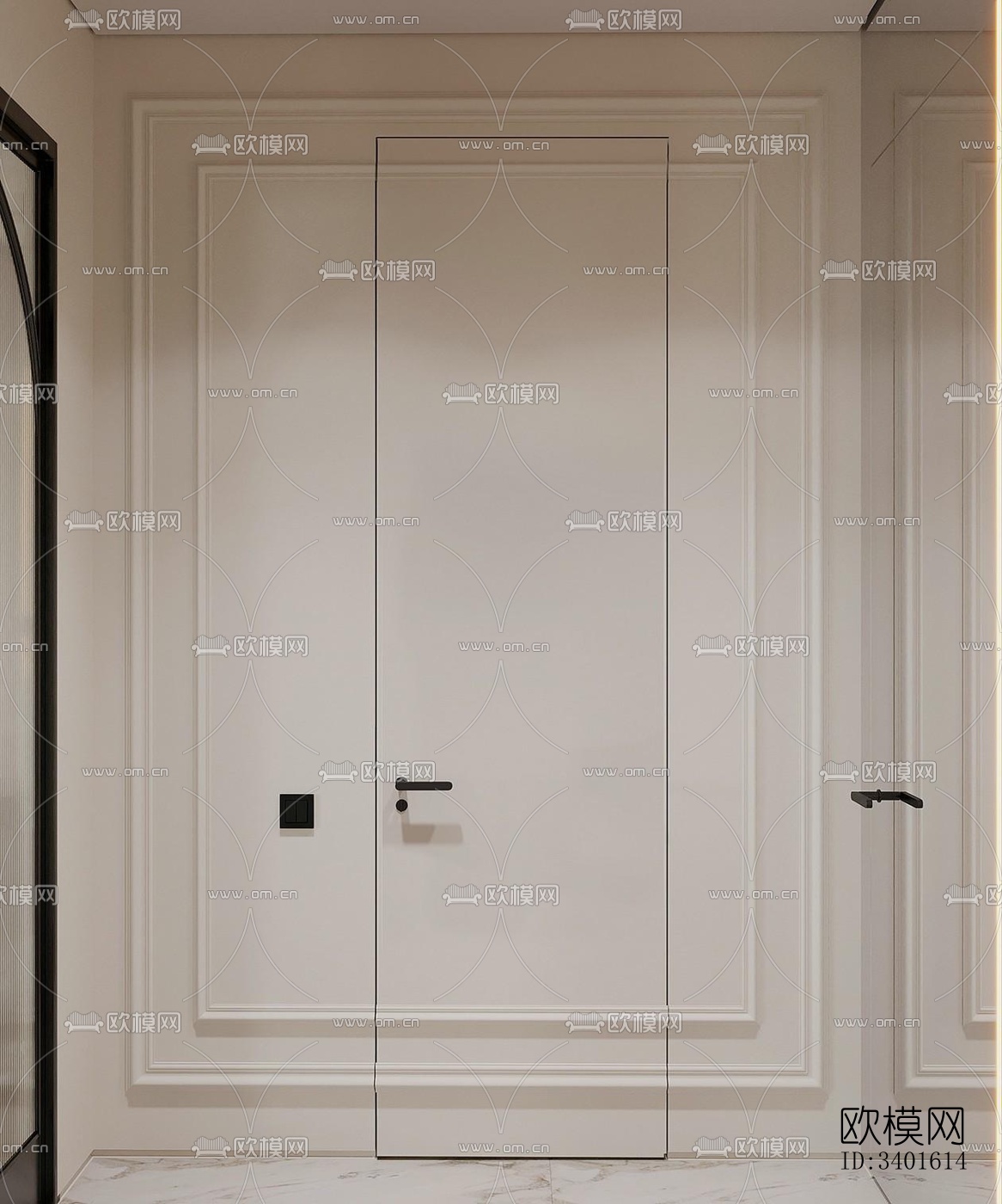 现代大平层效果图下载（渲染图1）