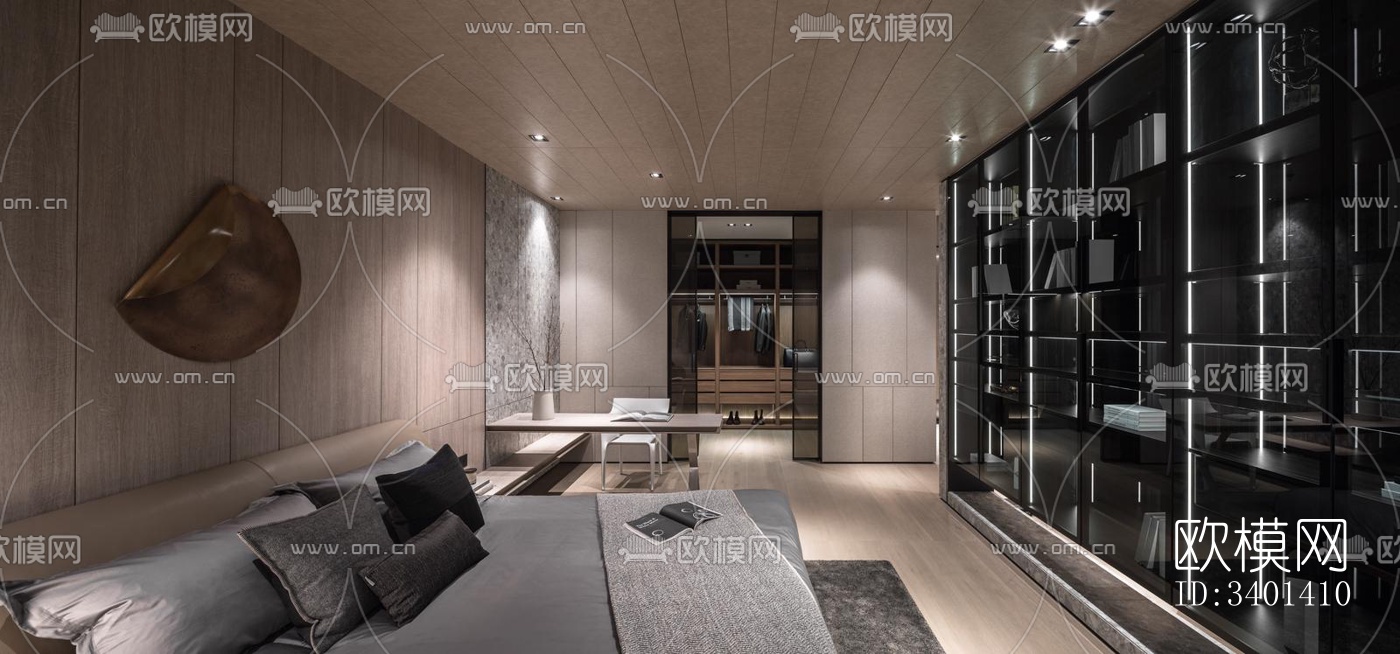 现代大平层效果图下载（渲染图10）