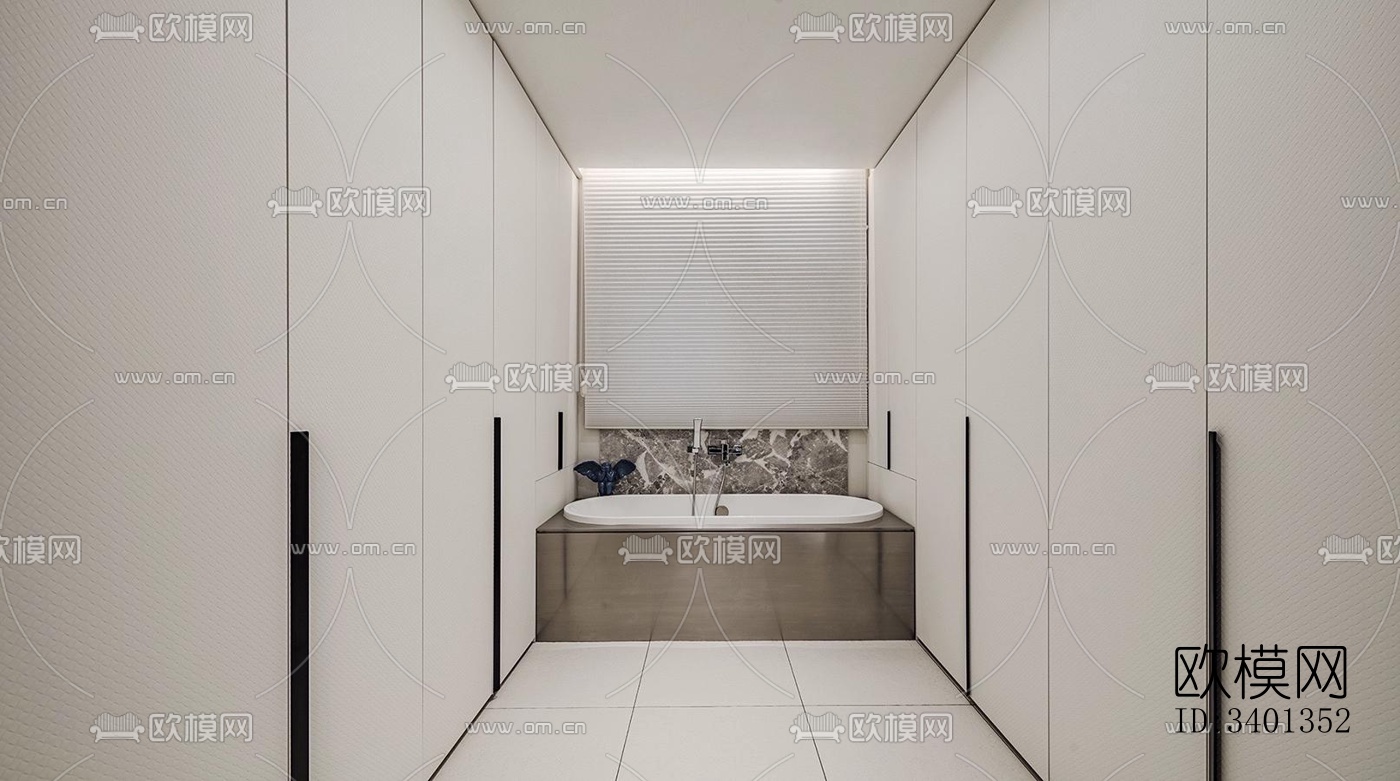 现代大平层效果图下载（渲染图6）