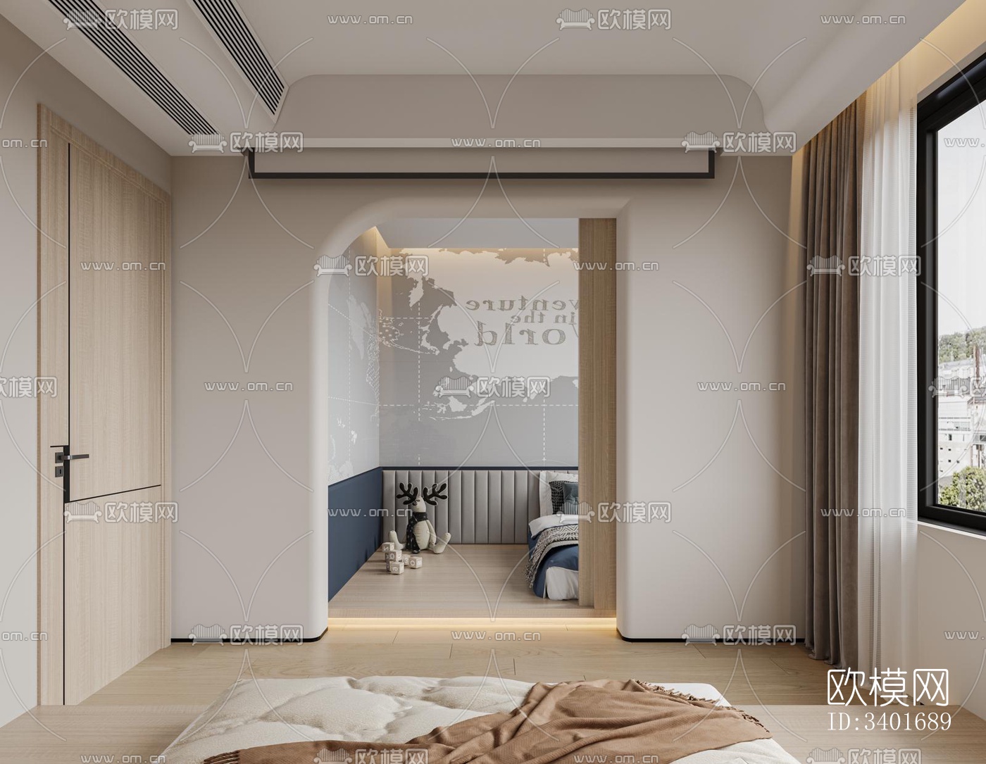 现代大平层效果图下载（渲染图4）