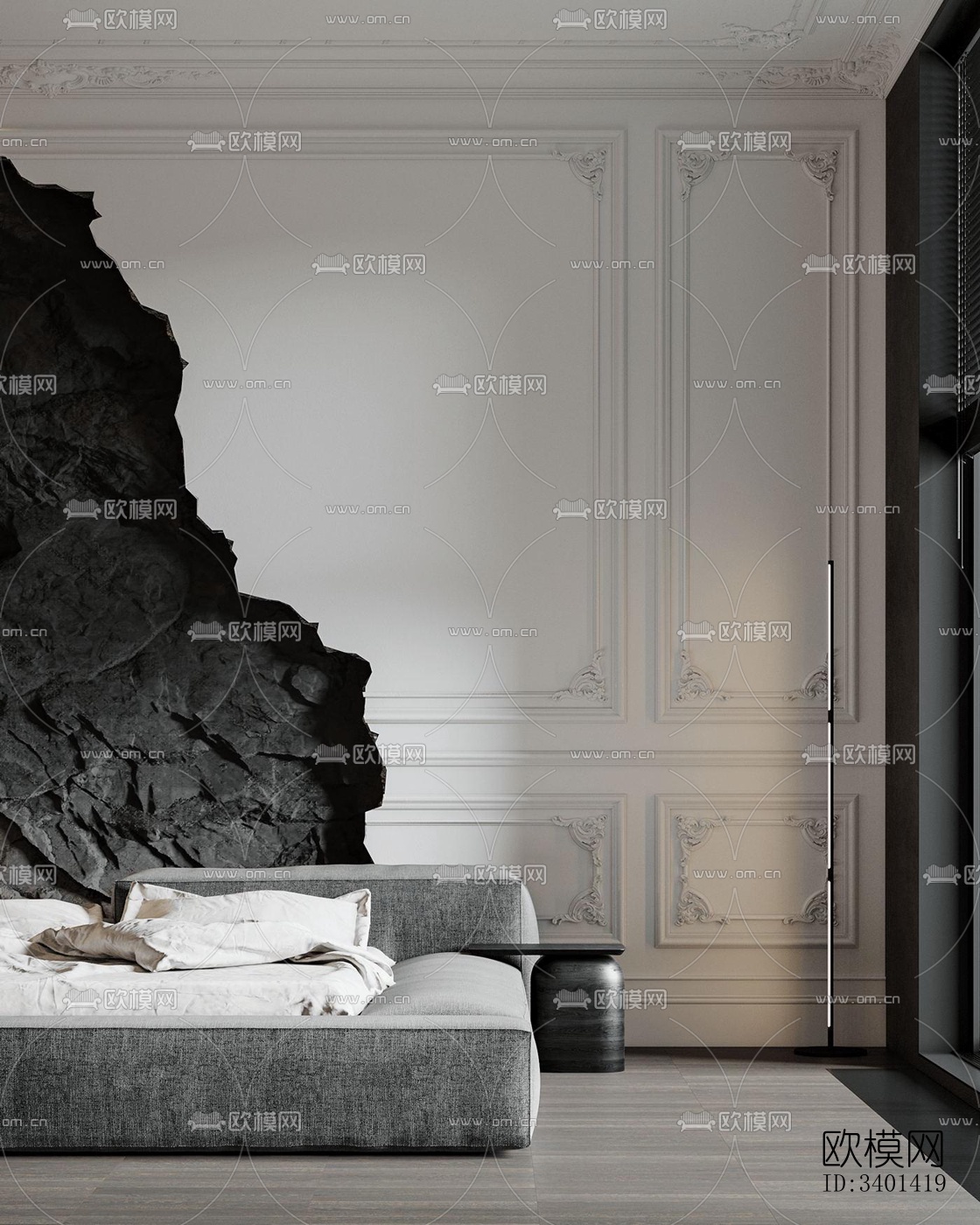 现代大平层效果图下载（渲染图12）