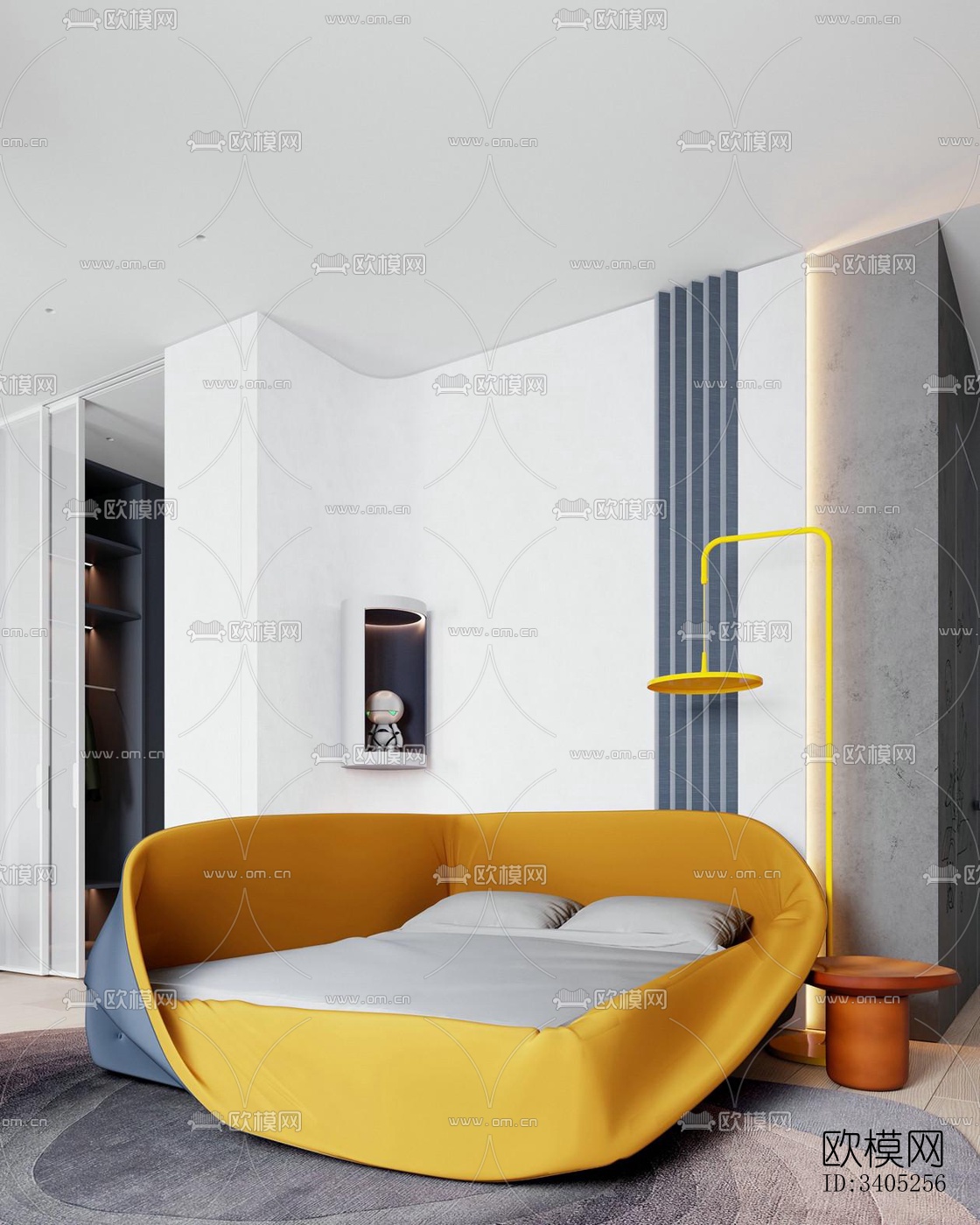 现代大平层效果图下载（渲染图6）